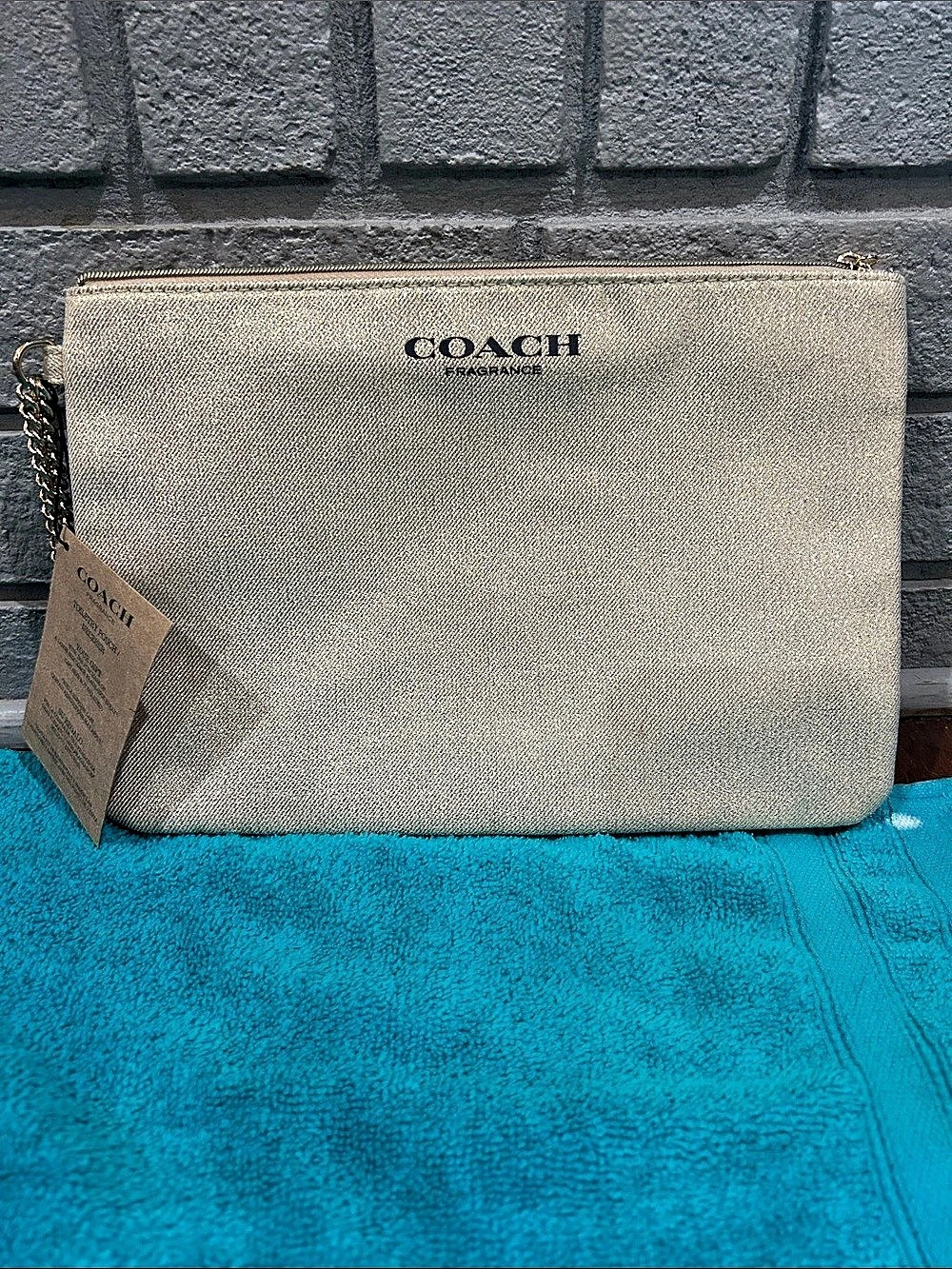 COACH Toiletry Pouch Beige NWT